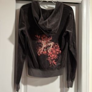 VINTAGE JUICY COUTURE brand new velour zippered hoodie, dark brown XL wi…